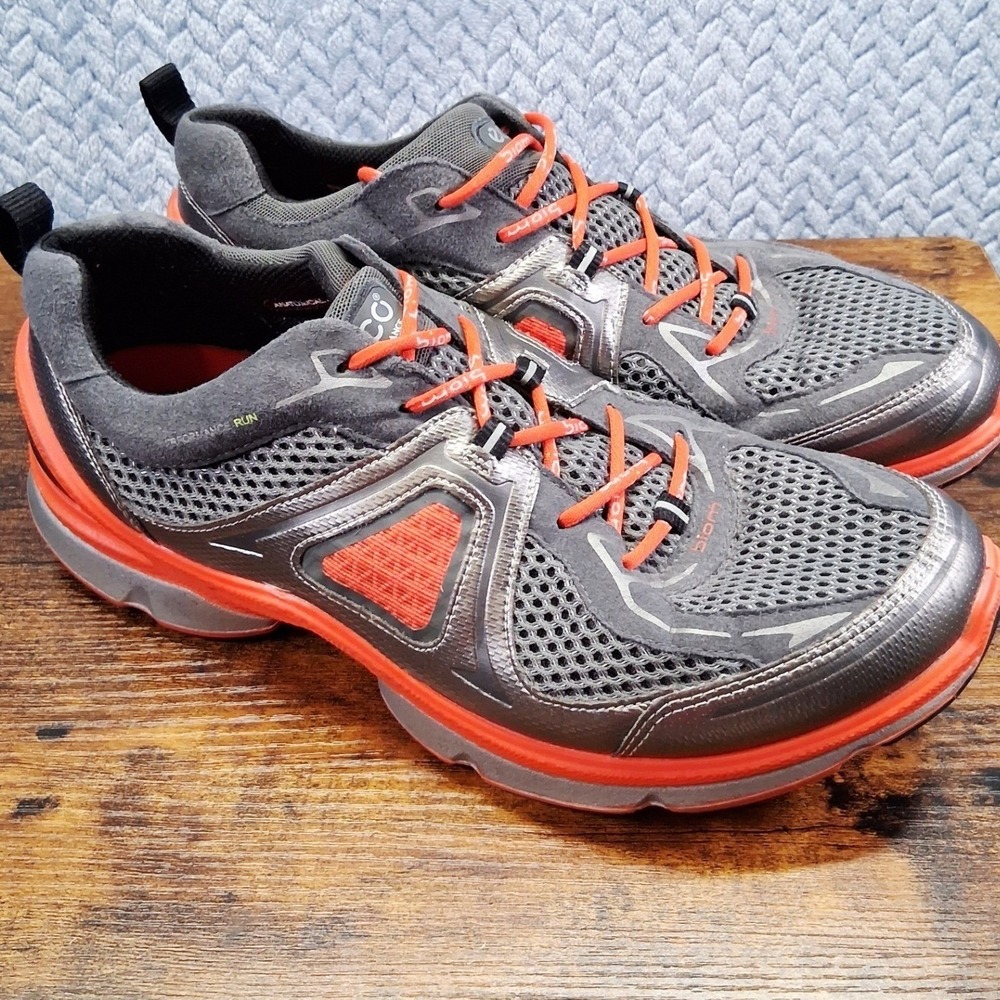 ECCO Biom Performance Run Mens Grey Orange Athletic Running Shoes Size 41